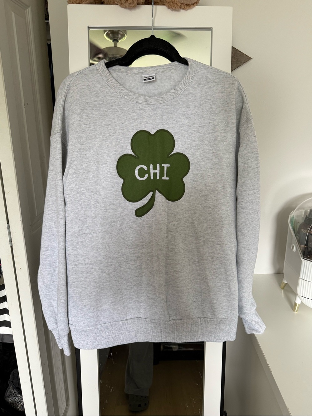 Where I'm From Women's Chicago City Code Natural St. Patty's Long Sleeve size M
